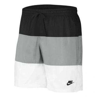 Nike Sportswear City Edition Multicolor Woven Breathable Casual Shorts Black White Gray