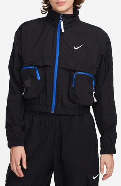 Nike Sportswear City Utility Woven Jacket In Black/black/white