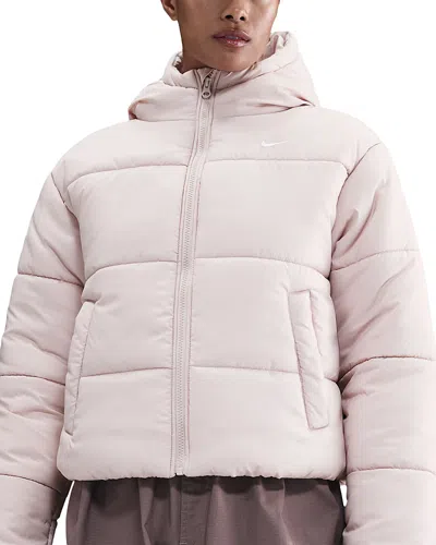 Nike Sportswear Classic Hooded Therma Fit Puffer Jacket In Pink