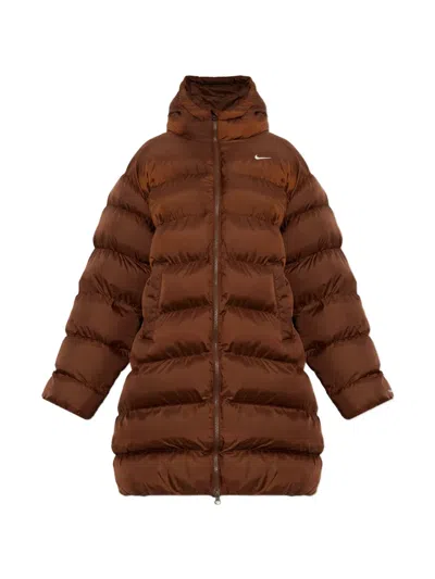 Nike Sportswear Classic Loose Therma-fit Hooded Parka In Brown