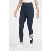 Nike Women's  Sportswear Classics High-waisted Graphic Leggings In Armory Navy/white