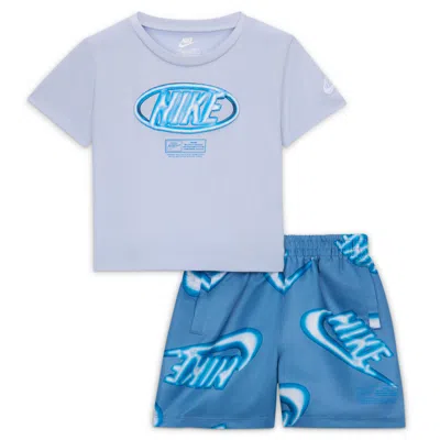 Nike Sportswear Club Baby 2-piece Floatie T-shirt And Shorts Set In White