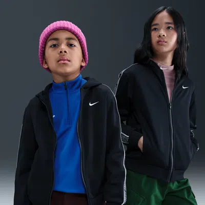 Nike Sportswear Club Big Kids' Dri-fit Full-zip Hoodie In Black