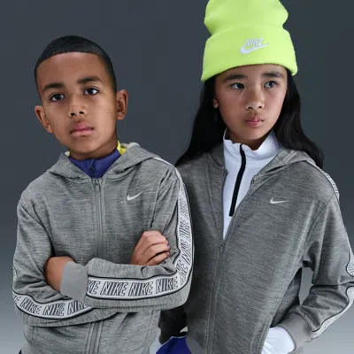 Nike Sportswear Club Big Kids' Dri-fit Full-zip Hoodie In Gray
