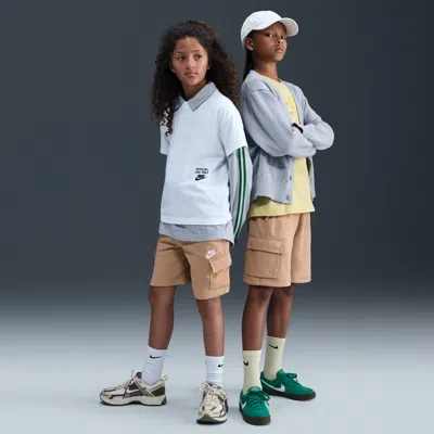 Nike Sportswear Club Big Kids' French Terry Cargo Shorts In Black