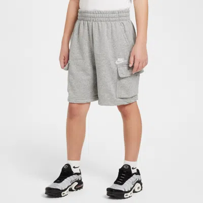 Nike Sportswear Club Big Kids' French Terry Cargo Shorts In Grey