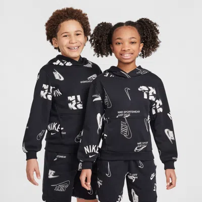 Nike Sportswear Club Big Kids' French Terry Hoodie In Black