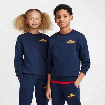 Nike Sportswear Club Big Kids' French Terry Sweatshirt In Blue