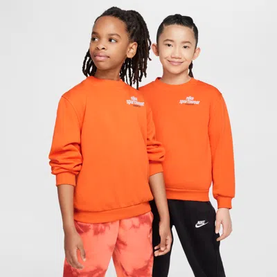 Nike Sportswear Club Big Kids' French Terry Sweatshirt In Orange