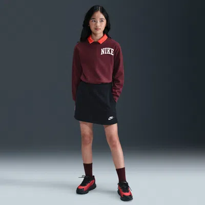 Nike Sportswear Club Big Kids' (girls') French Terry Skirt In Black