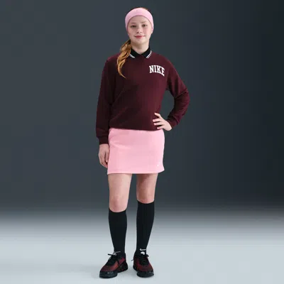 Nike Sportswear Club Big Kids' (girls') French Terry Skirt In Pink