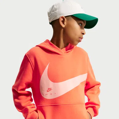 Nike Sportswear Club Big Kids' Hoodie In Orange
