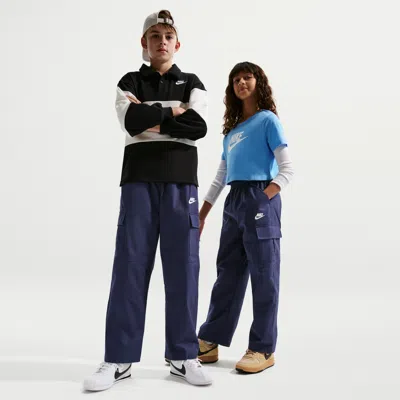 Nike Sportswear Club Big Kids' Woven Cargo Pants In Blue
