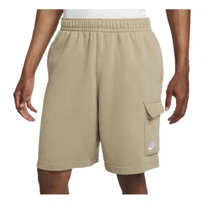 Nike Sportswear Club Cargo Big Pocket Solid Color Sports Shorts Khaki In Gold