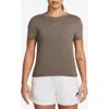 Nike Sportswear Club Chill Knit Mod Crop T-shirt In Brown