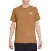 Nike Sportswear Club Crew Neck T-shirt In Flax