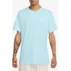 Nike Mens Sportswear Club Embroidered Small Hook Crew Neck Short Sleeve T-shirt Green Light Green In Glacier Blue