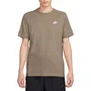 Nike Sportswear Club Crew Neck T-shirt In Khaki