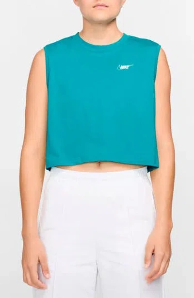 Nike Sportswear Club Crop Tank In Dusty Cactus