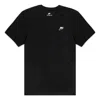 Nike Sportswear Club Embroidered Logo Solid Color Round Neck Short Sleeve Black In Black