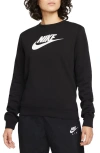 Nike Women's  Sportswear Essentials Long-sleeve Logo T-shirt In 010black/ White