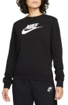 Nike Women's  Sportswear Essentials Long-sleeve Logo T-shirt In 010black/white