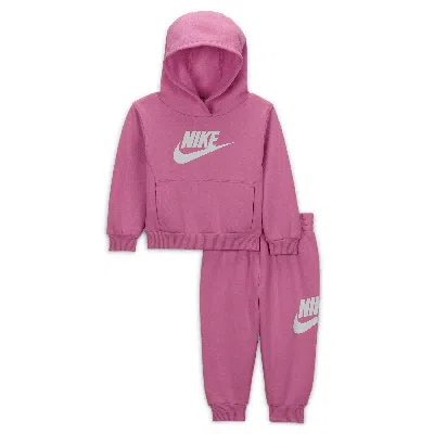 Nike Sportswear Club Fleece Baby (12-24m) Hoodie Set In Pink