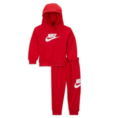Nike Sportswear Club Fleece Baby Hoodie Set In Red