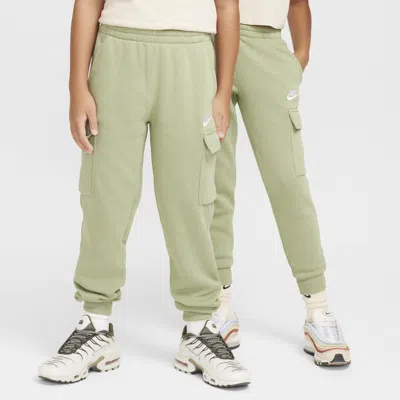 Nike Sportswear Club Fleece Big Kids' Cargo Pants In Oil Green/oil Green/white
