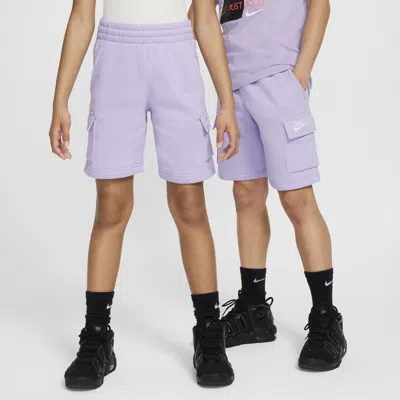 Nike Sportswear Club Fleece Big Kids' Cargo Shorts In Purple