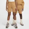 Nike Sportswear Club Fleece Big Kids' French Terry Shorts In Brown