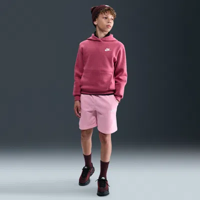 Nike Sportswear Club Fleece Big Kids' French Terry Shorts In Pink