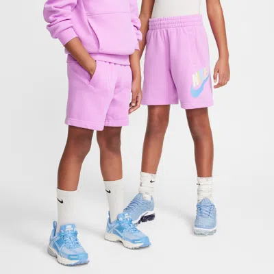 Nike Sportswear Club Fleece Big Kids' French Terry Shorts In Purple