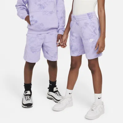 Nike Sportswear Club Fleece Big Kids' French Terry Shorts In Purple