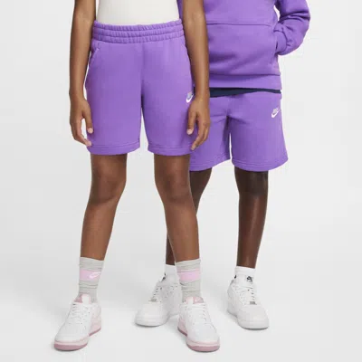 Nike Sportswear Club Fleece Big Kids' French Terry Shorts In Purple