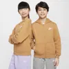 Nike Sportswear Club Fleece Big Kids' Full-zip Hoodie In Brown