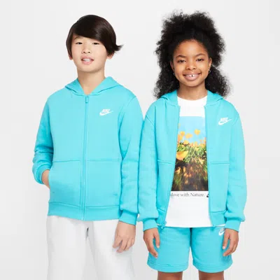 Nike Sportswear Club Fleece Big Kids' Full-zip Hoodie In Green