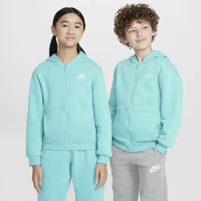 Nike Sportswear Club Fleece Big Kids' Full-zip Hoodie In Green