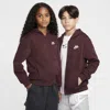 Nike Sportswear Club Fleece Big Kids' Full-zip Hoodie In Red