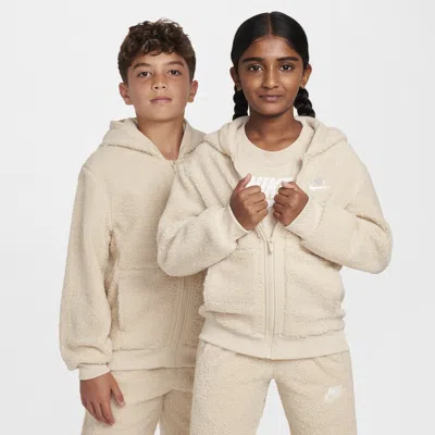 Nike Sportswear Club Fleece Big Kids' Full-zip Winterized Hoodie In Brown