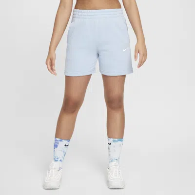 Nike Sportswear Club Fleece Big Kids' (girls') 5" French Terry Shorts In Blue