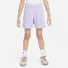 Nike Sportswear Club Fleece Big Kids' (girls') 5" French Terry Shorts In Purple