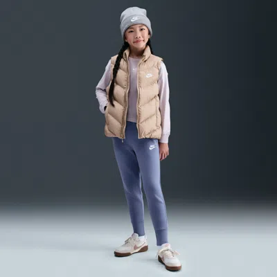 Nike Sportswear Club Fleece Big Kids' (girls') High-waisted Fitted Pants In Multi