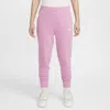 Nike Sportswear Club Fleece Big Kids' (girls') High-waisted Fitted Pants In Pink