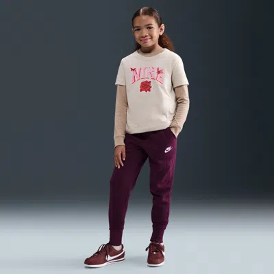 Nike Sportswear Club Fleece Big Kids' (girls') High-waisted Fitted Pants In Multi