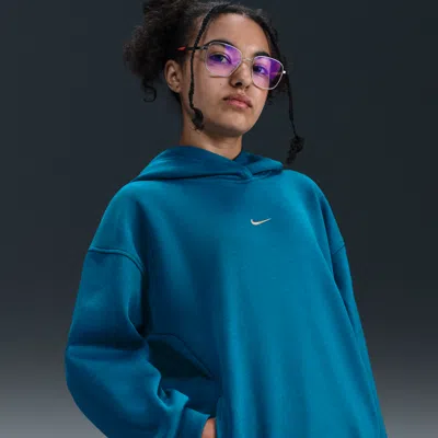 Nike Sportswear Club Fleece Big Kids' (girls') Oversized Hoodie In Blue