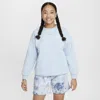 Nike Sportswear Club Fleece Big Kids' (girls') Oversized Sweatshirt In Blue