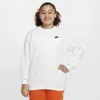 Nike Sportswear Club Fleece Big Kids' (girls') Oversized Sweatshirt (extended Size) In White