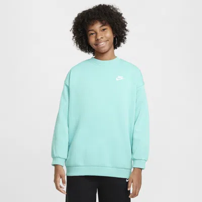 Nike Sportswear Club Fleece Big Kids' (girls') Oversized Sweatshirt In Green