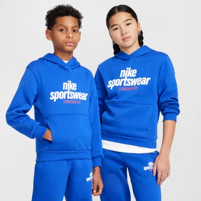 Nike Sportswear Club Fleece Big Kids' Hoodie In Blue